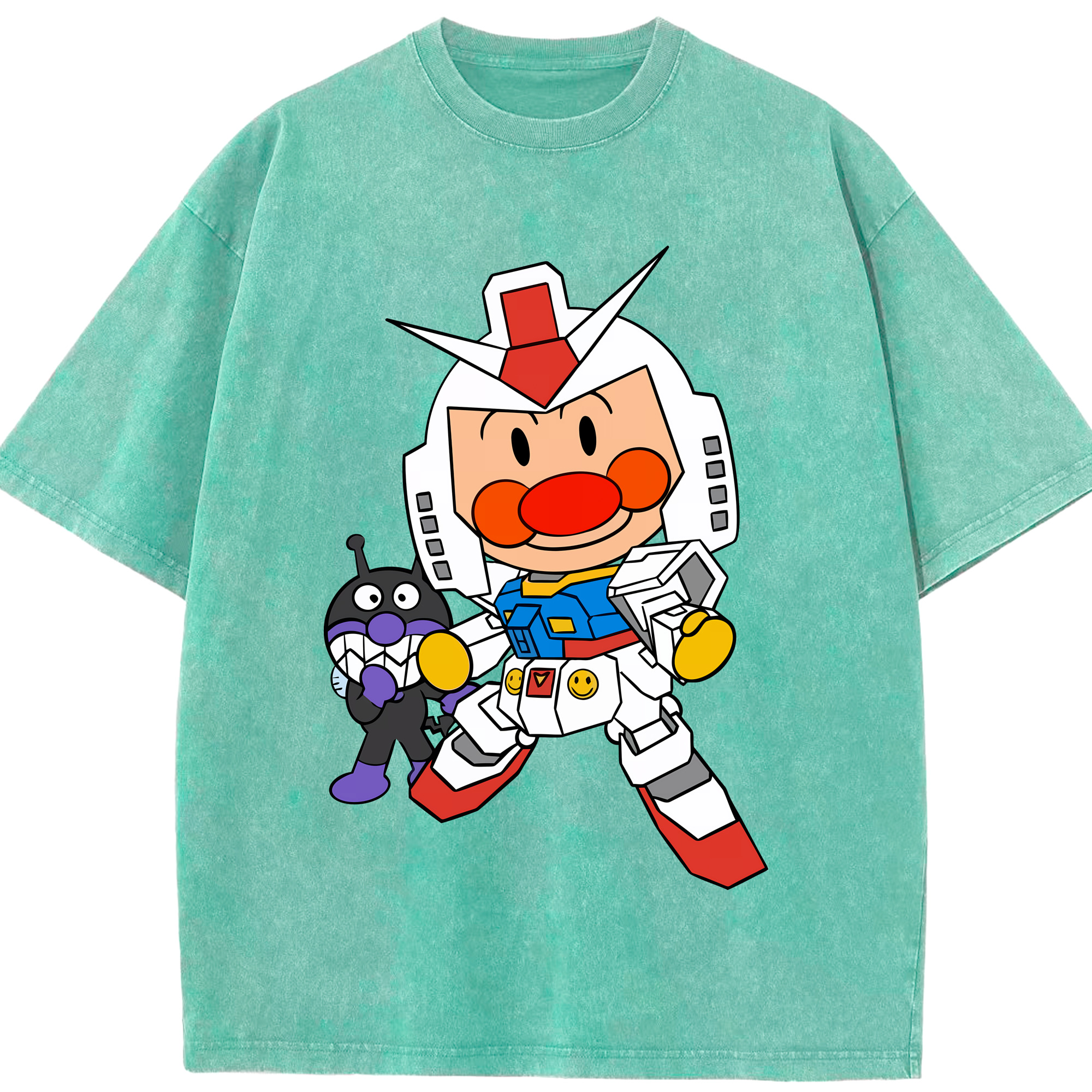 （画像用） アンパンマン Anpanman 綿100% ヴィンテージ風 半袖Tシャツ（フロントプリント）